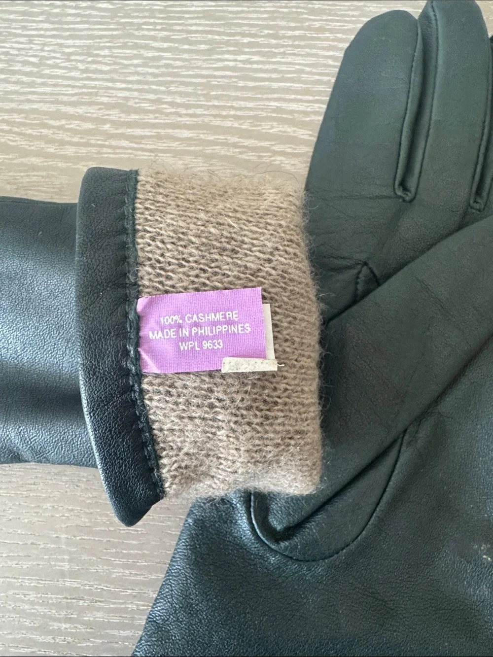 Grandoe cashmere lined leather gloves -hunter green